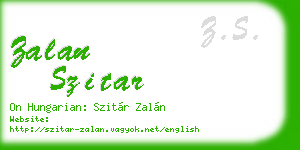 zalan szitar business card